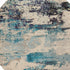 2' X 4' Ivory And Teal Blue Abstract Power Loom Non Skid Area Rug